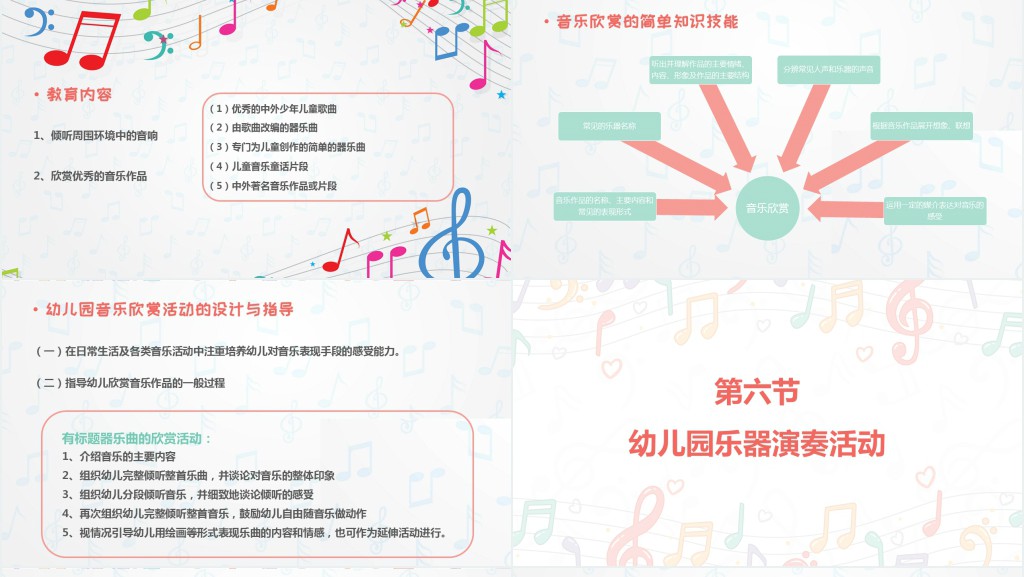 幼儿学前音乐教育目标PPT模板 幼儿学前音乐教育目标PPT模板