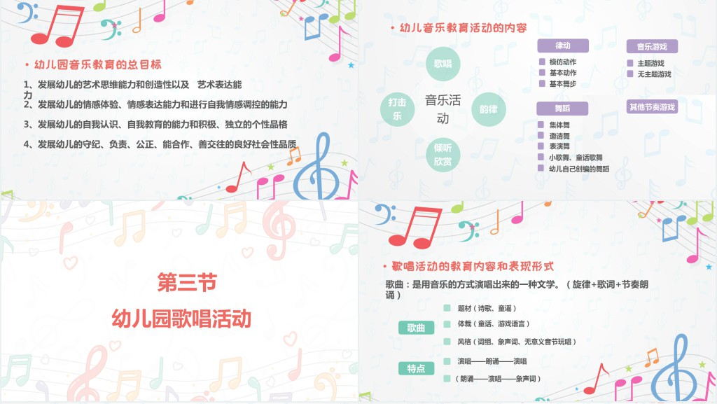 幼儿学前音乐教育目标PPT模板 幼儿学前音乐教育目标PPT模板
