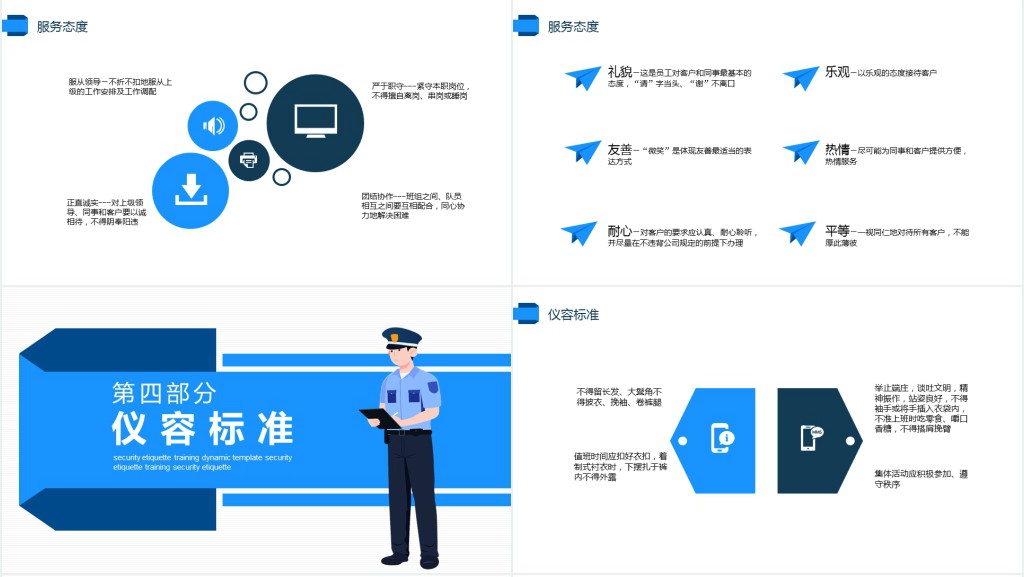 保安礼仪礼貌培训PPT模板 保安礼仪礼貌培训PPT模板