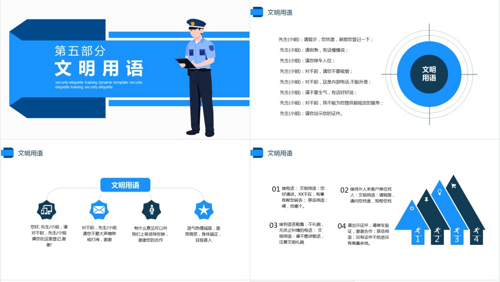 保安礼仪礼貌培训PPT模板 保安礼仪礼貌培训PPT模板