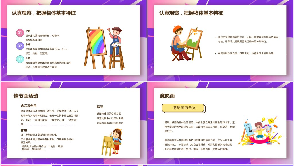 幼儿美术教育活动目标设计PPT模板 幼儿美术教育活动目标设计PPT模板