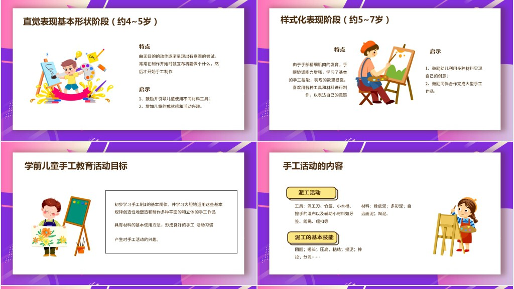 幼儿美术教育活动目标设计PPT模板 幼儿美术教育活动目标设计PPT模板