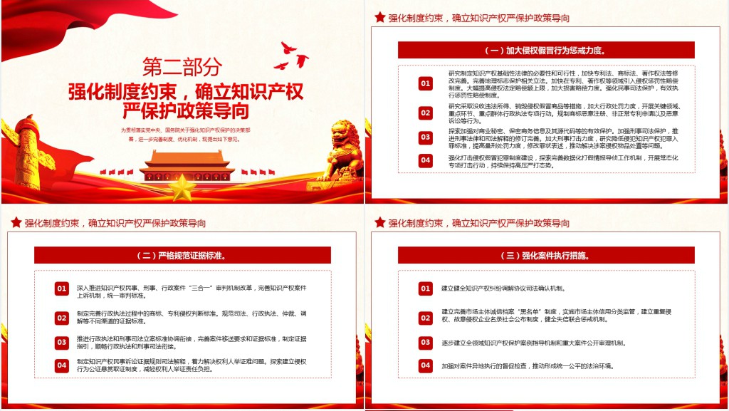 关于强化知识产权保护的意见PPT党课 关于强化知识产权保护的意见PPT党课