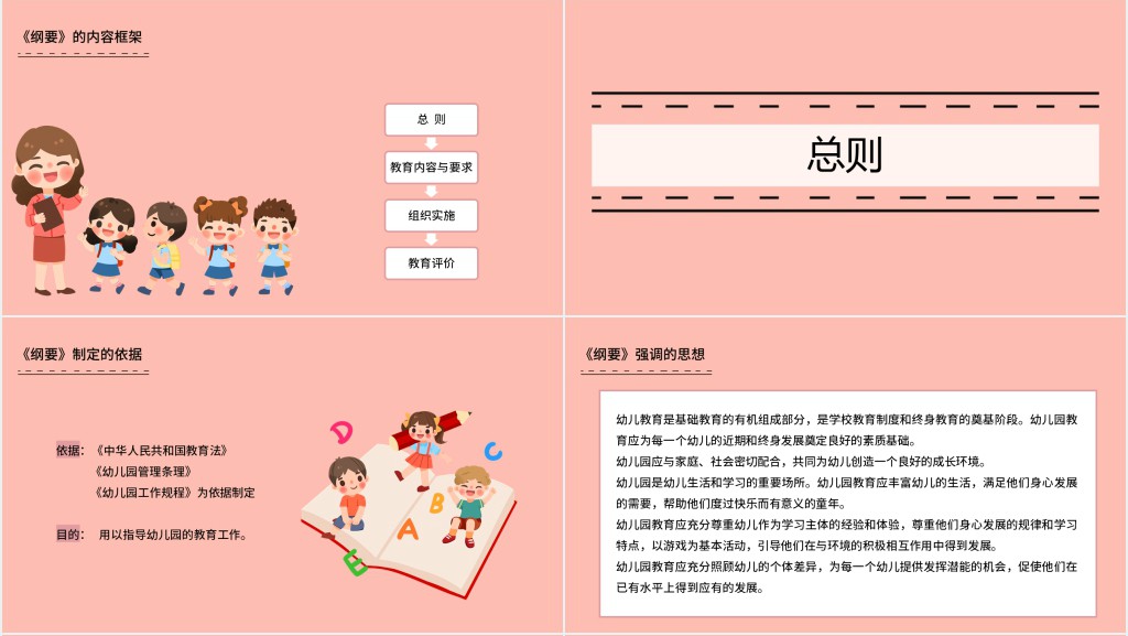幼儿园教育指导指南纲要PPT模板 幼儿园教育指导指南纲要PPT模板