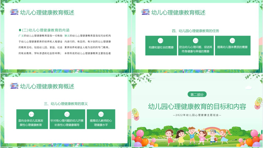 幼儿园心理健康的活动设计PPT模板 幼儿园心理健康的活动设计PPT模板