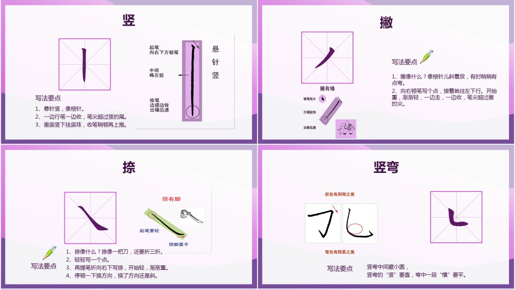 硬笔书法基本笔画书写要点PPT课件 硬笔书法基本笔画书写要点PPT课件