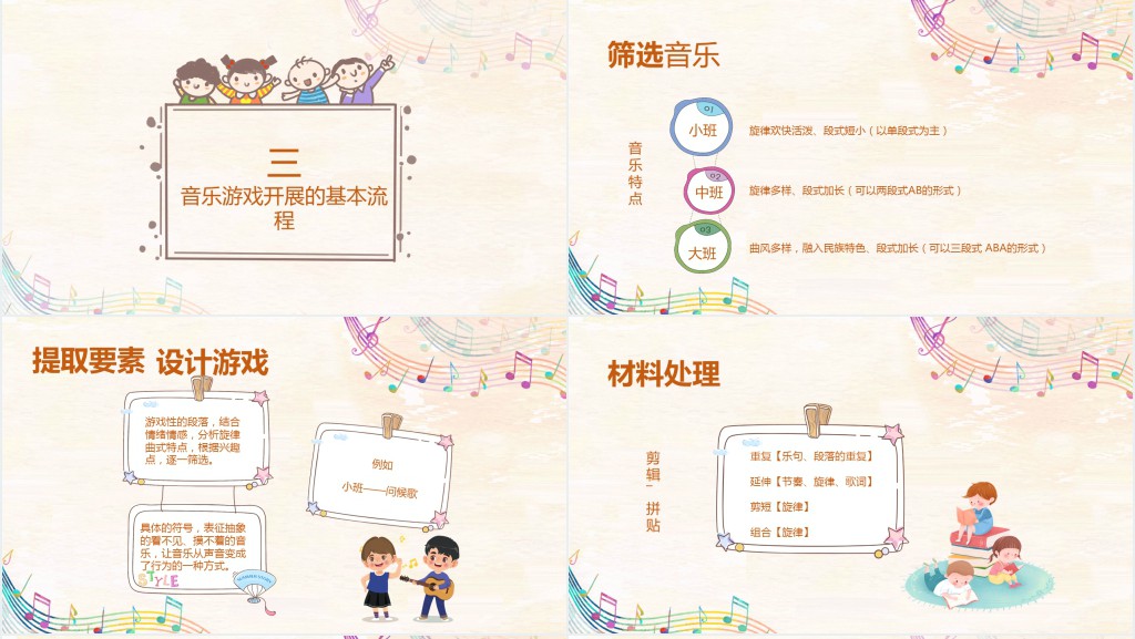 幼儿音乐游戏方案活动设计PPT模板 幼儿音乐游戏方案活动设计PPT模板