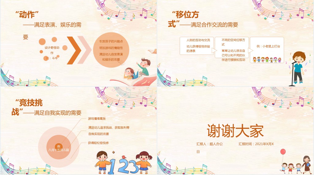 幼儿音乐游戏方案活动设计PPT模板 幼儿音乐游戏方案活动设计PPT模板
