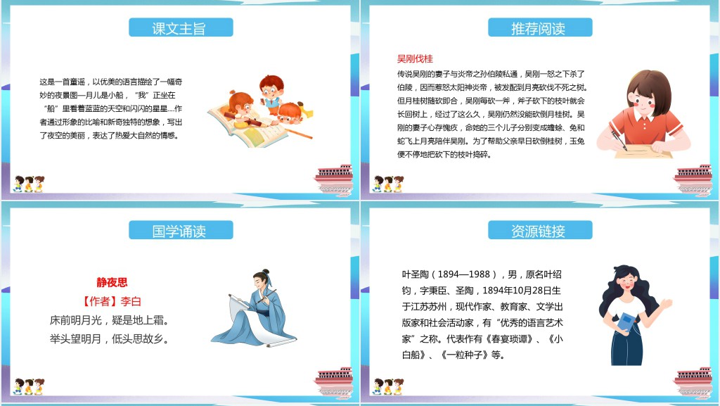 小学一年级语文上册《小小的船》PPT课件 小学一年级语文上册《小小的船》PPT课件