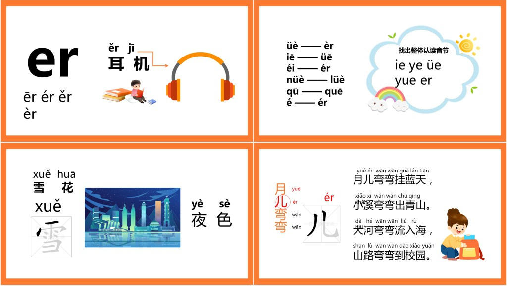 人教部编版小学一年级语文上册汉语拼音《ie üe er》PPT课件