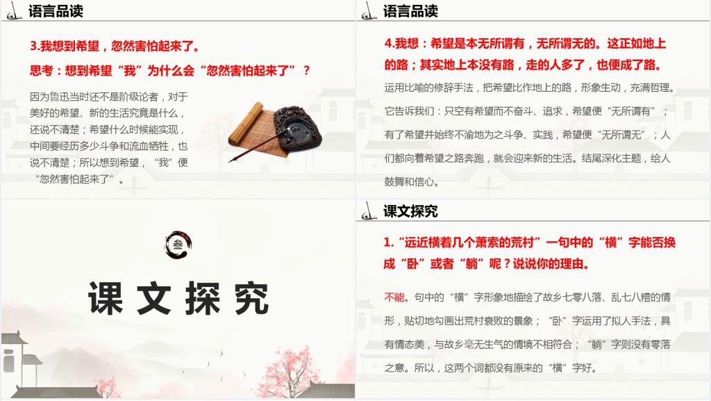 九年级语文上册《故乡》第二课时PPT课件 九年级语文上册《故乡》第二课时PPT课件
