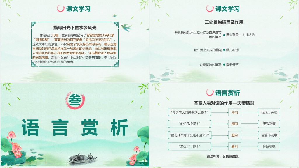 高二语文上册《荷花淀》课件 高二语文上册《荷花淀》课件