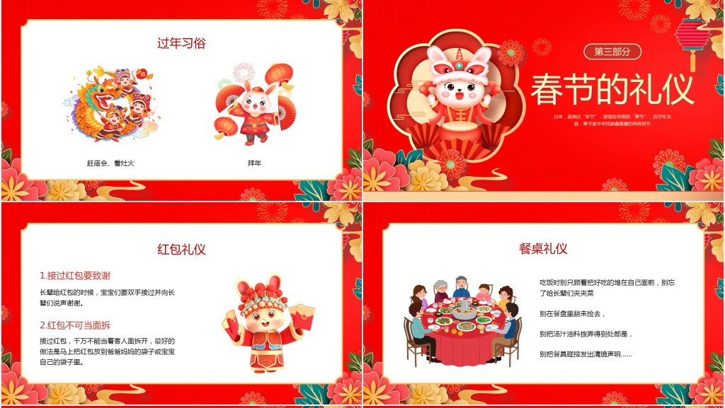 小学生春节文化习俗PPT模板 小学生春节文化习俗PPT模板