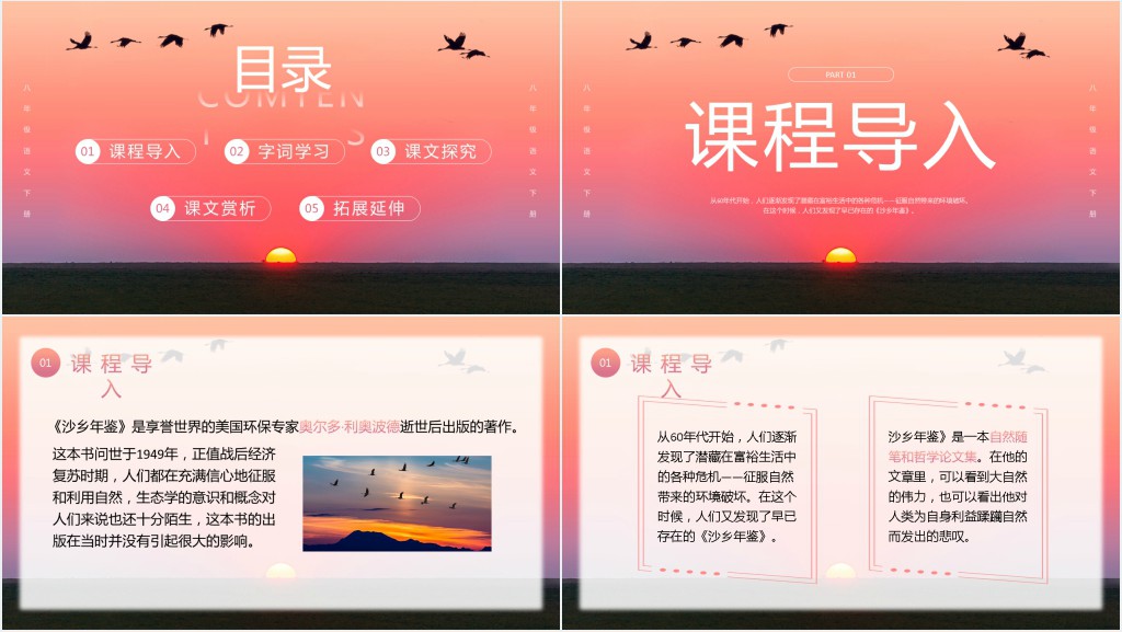 八年级语文下册《大雁归来》PPT课件 八年级语文下册《大雁归来》PPT课件