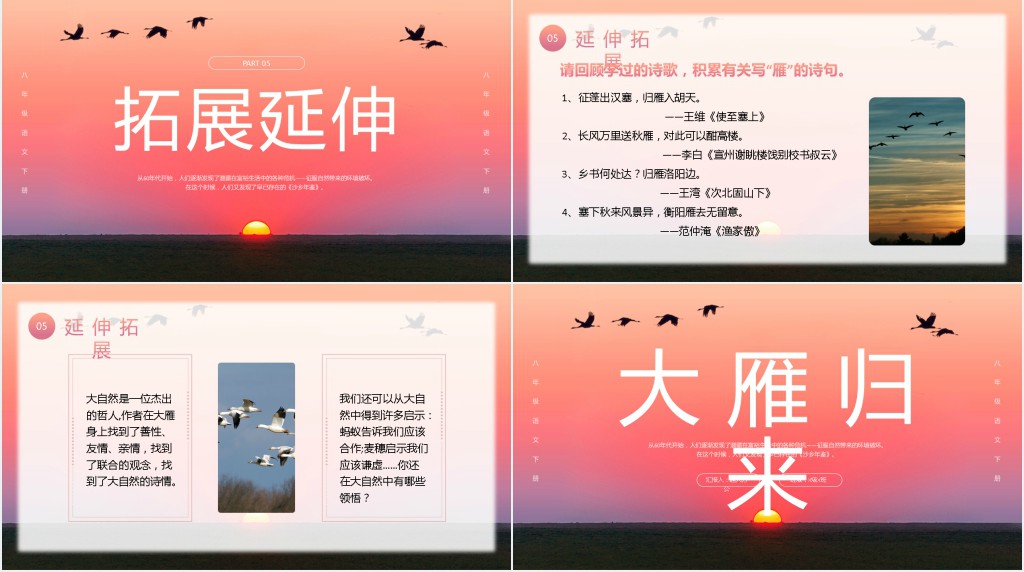 八年级语文下册《大雁归来》PPT课件 八年级语文下册《大雁归来》PPT课件