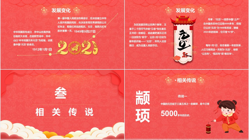 创意牛年元旦PPT模板 创意牛年元旦PPT模板
