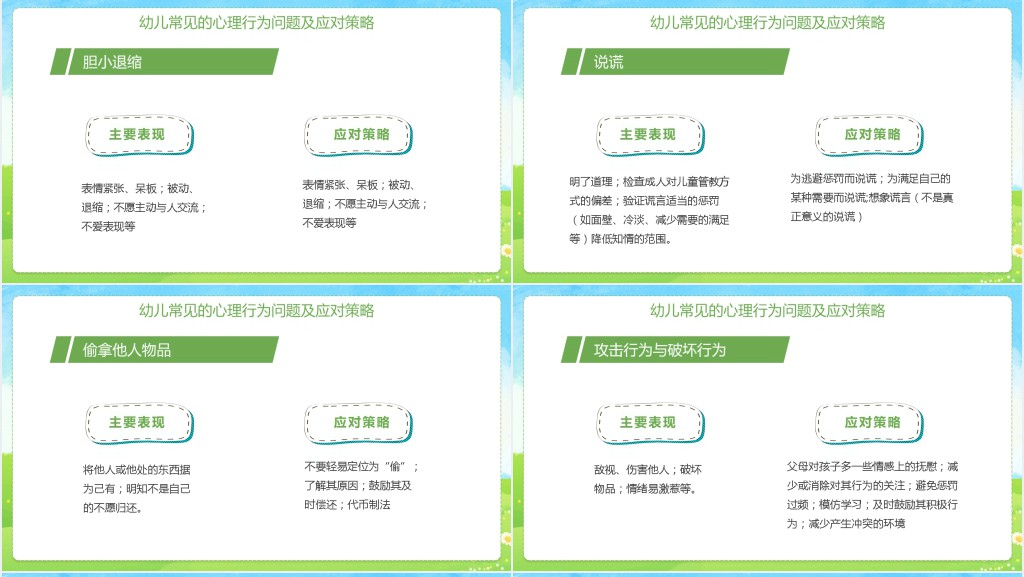 幼儿心理健康与问题行为PPT模板 幼儿心理健康与问题行为PPT模板