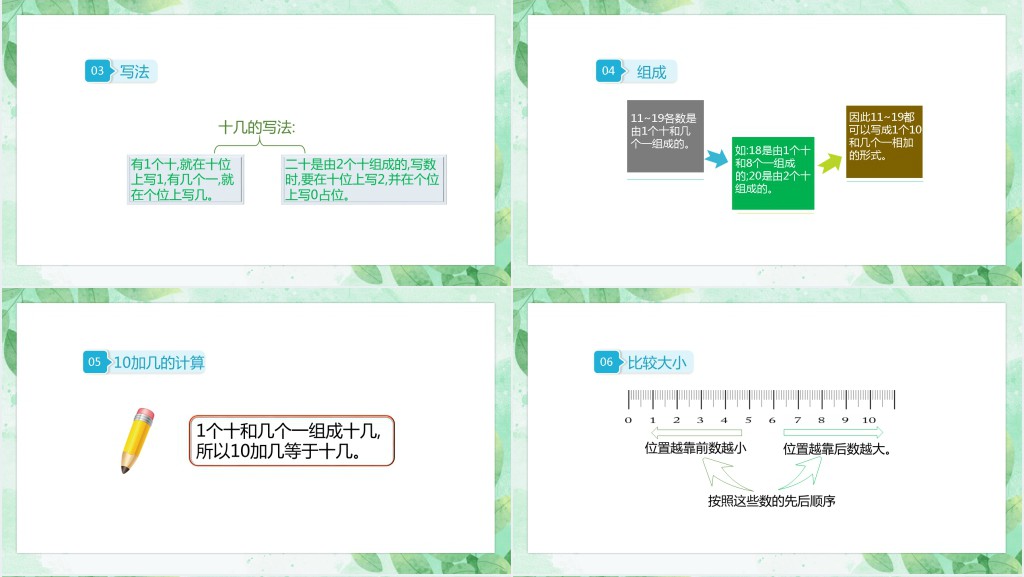 西师大版小学一年级数学上册《11和20各数的认识》PPT课件 西师大版小学一年级数学上册《11和20各数的认识》PPT课件