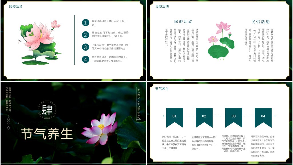 处暑的民俗活动PPT模板 处暑的民俗活动PPT模板