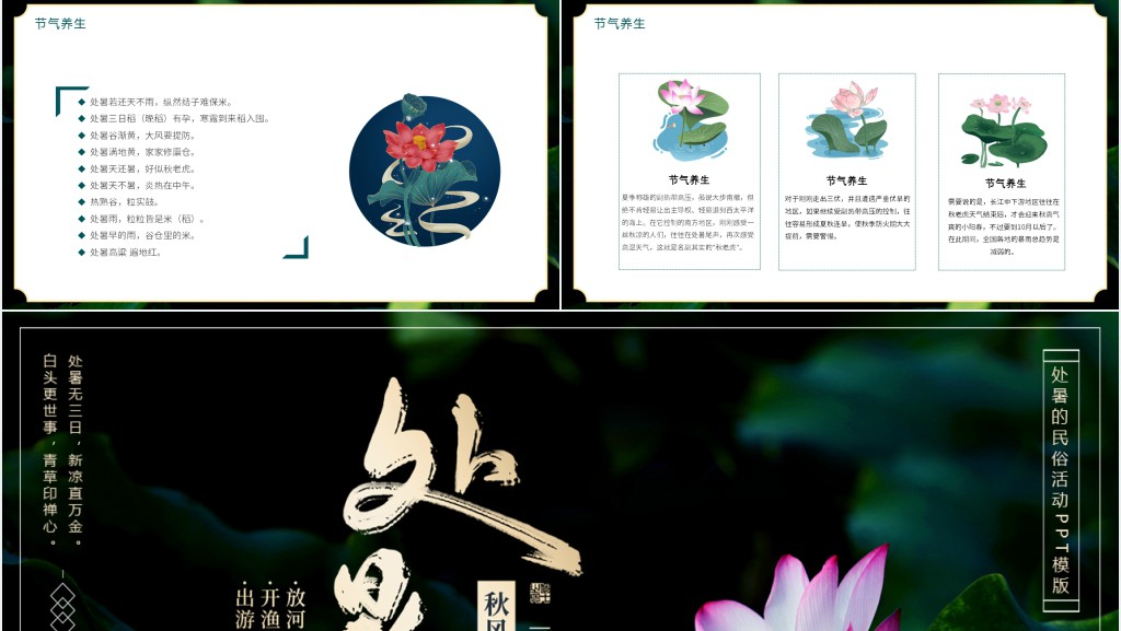 处暑的民俗活动PPT模板 处暑的民俗活动PPT模板