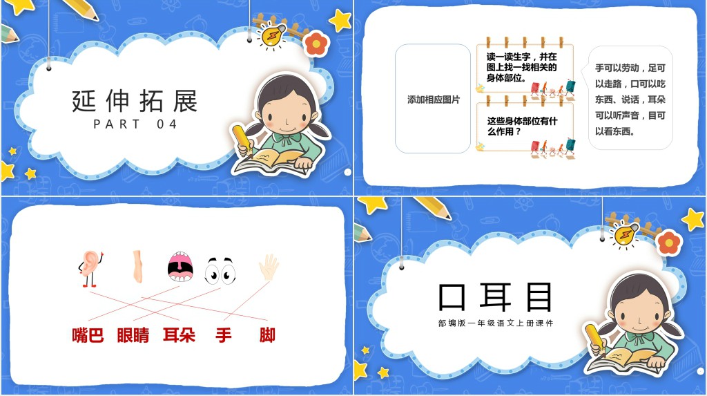 部编版小学一年级语文上册《口耳目》PPT课件 部编版小学一年级语文上册《口耳目》PPT课件