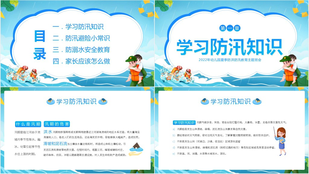 幼儿园防洪防汛常识PPT模板