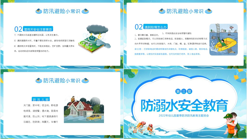 幼儿园防洪防汛常识PPT模板