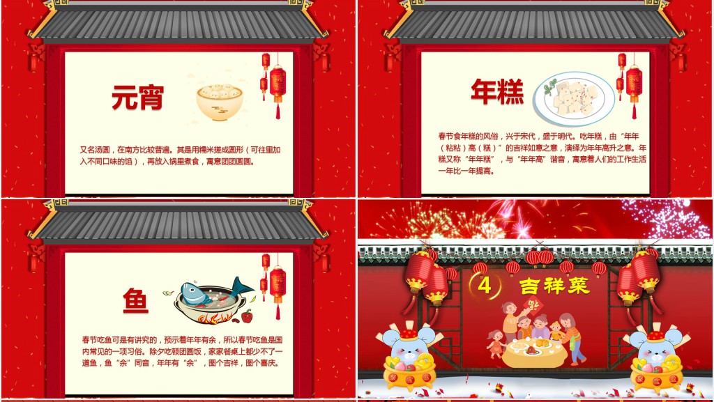 除夕夜吃年夜饭的习俗PPT模板 除夕夜吃年夜饭的习俗PPT模板