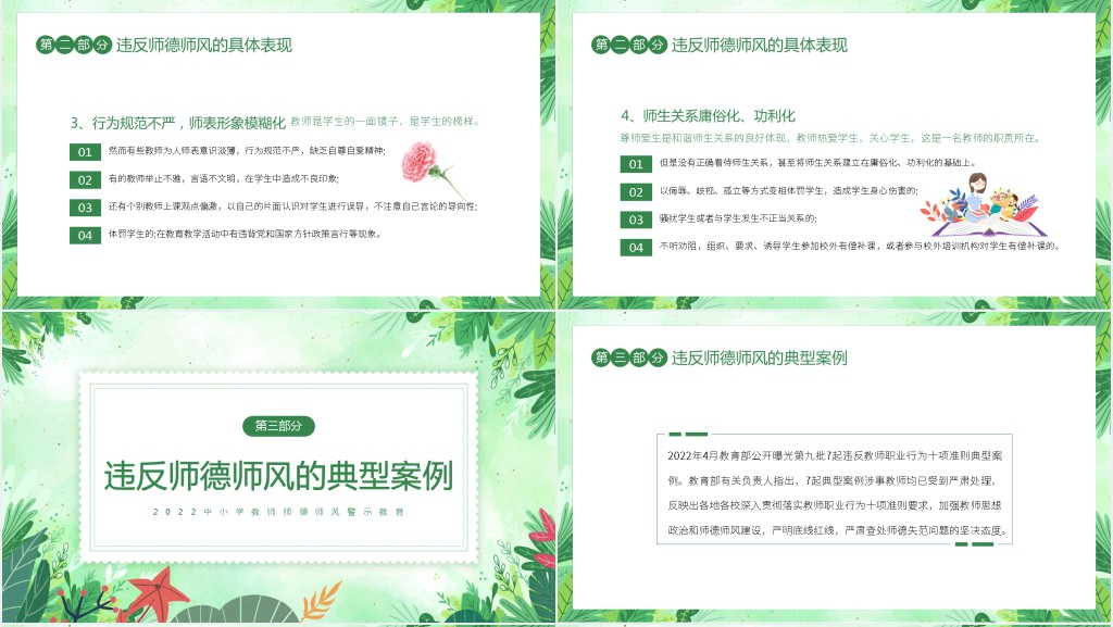 师德师风教育警示专题教育PPT模板 师德师风教育警示专题教育PPT模板