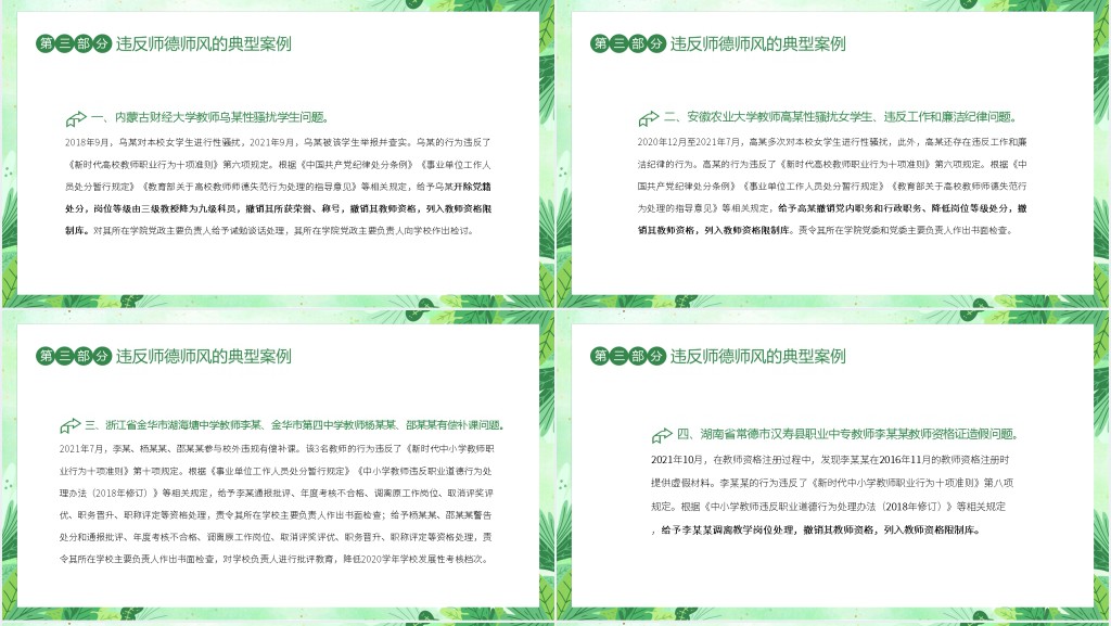 师德师风教育警示专题教育PPT模板 师德师风教育警示专题教育PPT模板