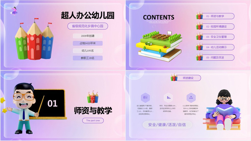 幼儿园工作汇报介绍PPT模板 幼儿园工作汇报介绍PPT模板