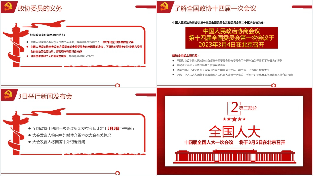 2023全国两会是个什么会两会知识手册PPT党课 2023全国两会是个什么会两会知识手册PPT党课