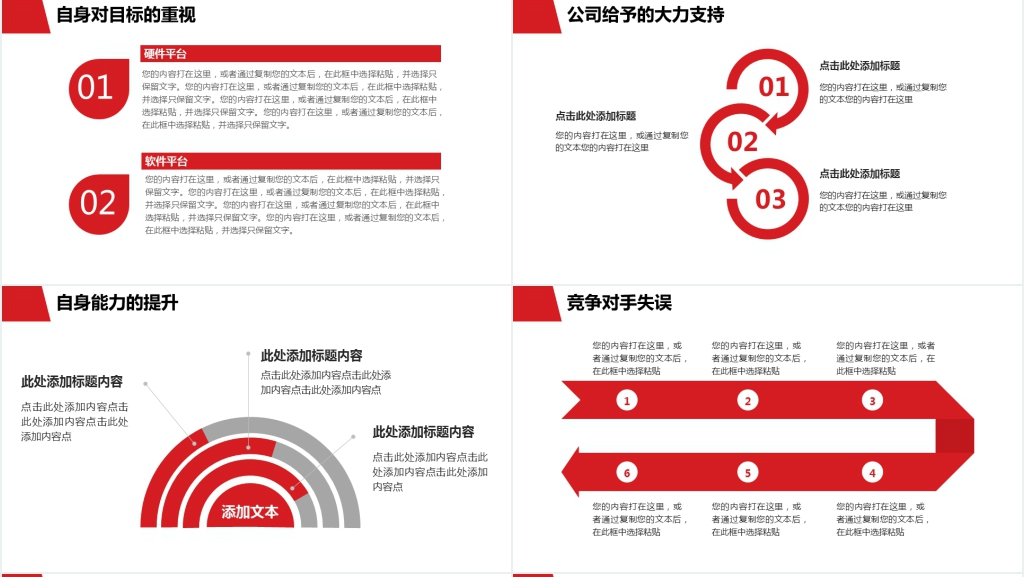 红色简约工作汇报PPT模板 红色简约工作汇报PPT模板