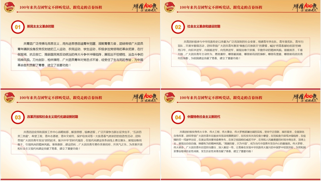 庆祝青年团成立100周年大会上的讲话PPT党课 庆祝青年团成立100周年大会上的讲话PPT党课
