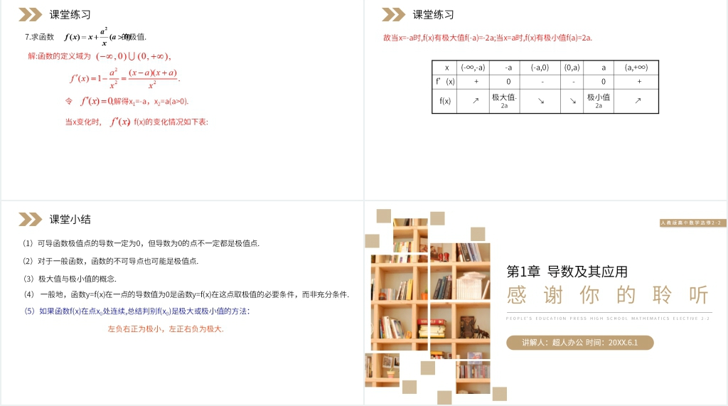 人教版高中数学选修2-2《函数的极值与导数》PPT课件 人教版高中数学选修2-2《函数的极值与导数》PPT课件