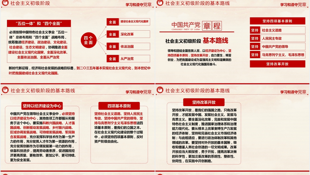 二十大新党章章程解读PPT模板 二十大新党章章程解读PPT模板