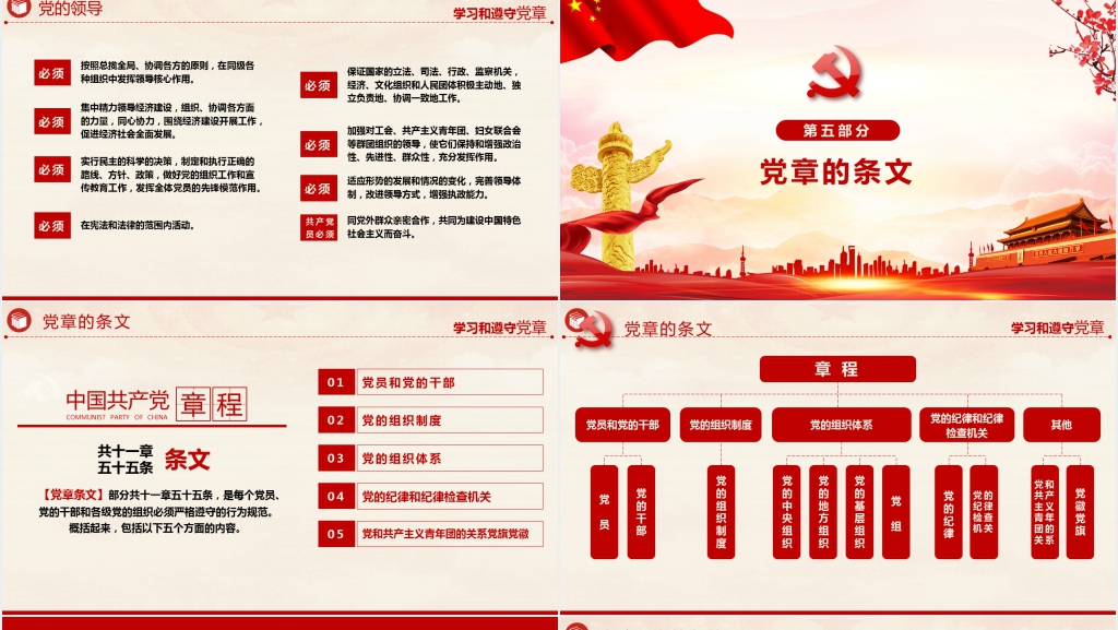 二十大新党章章程解读PPT模板 二十大新党章章程解读PPT模板