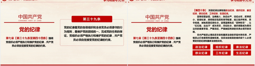 二十大新党章章程解读PPT模板 二十大新党章章程解读PPT模板