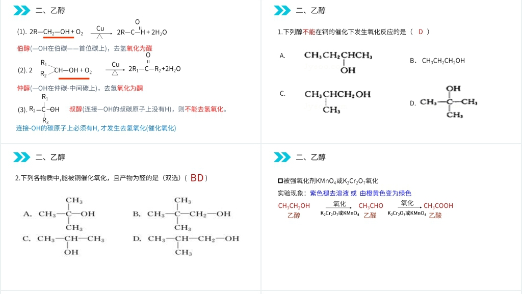 人教版高二化学选修五(第3.1.1课时)《醇》PPT课件 人教版高二化学选修五(第3.1.1课时)《醇》PPT课件