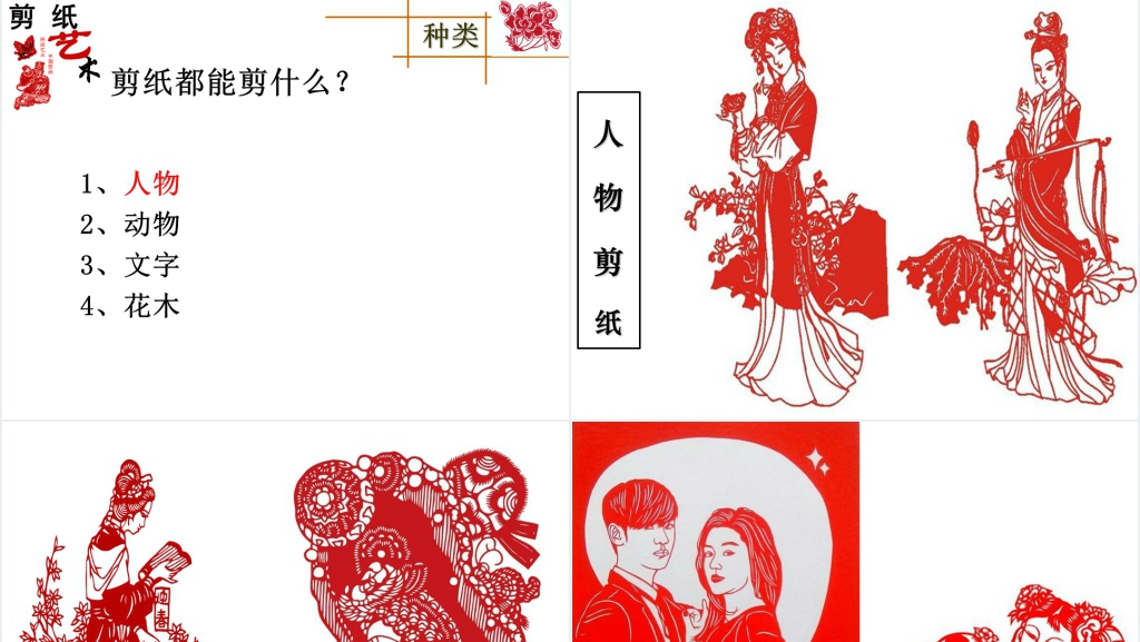 中国传统艺术剪纸PPT模板 中国传统艺术剪纸PPT模板