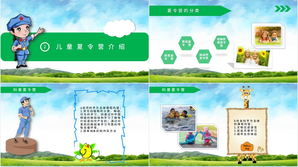 夏令营活动后期PPT模板 夏令营活动后期PPT模板