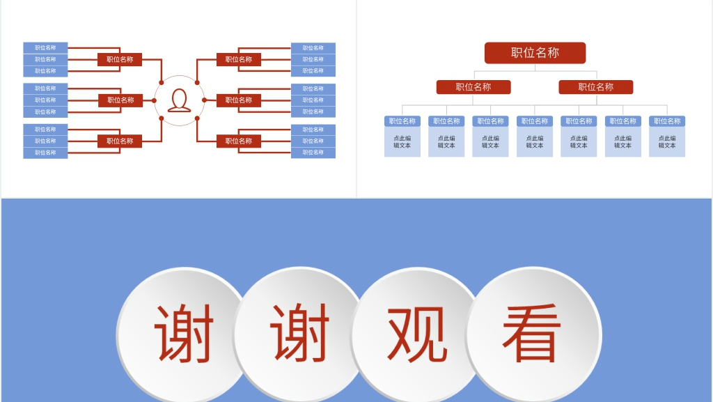 岗位组织架构图PPT模板 岗位组织架构图PPT模板