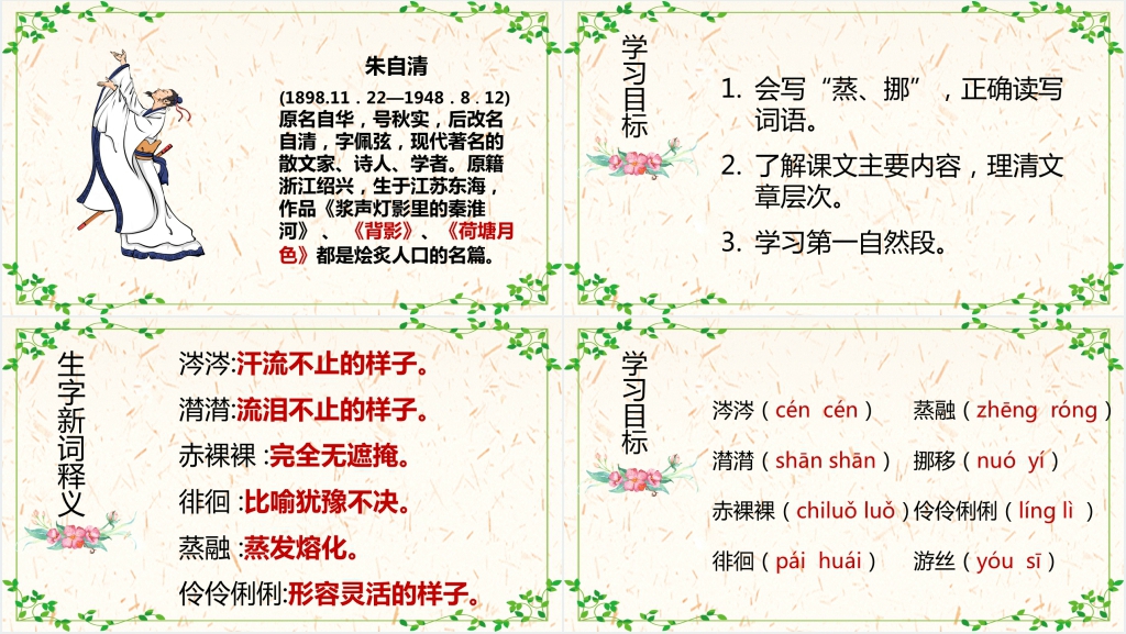 六年级下册第二课人教版匆匆PPT模板 六年级下册第二课人教版匆匆PPT模板