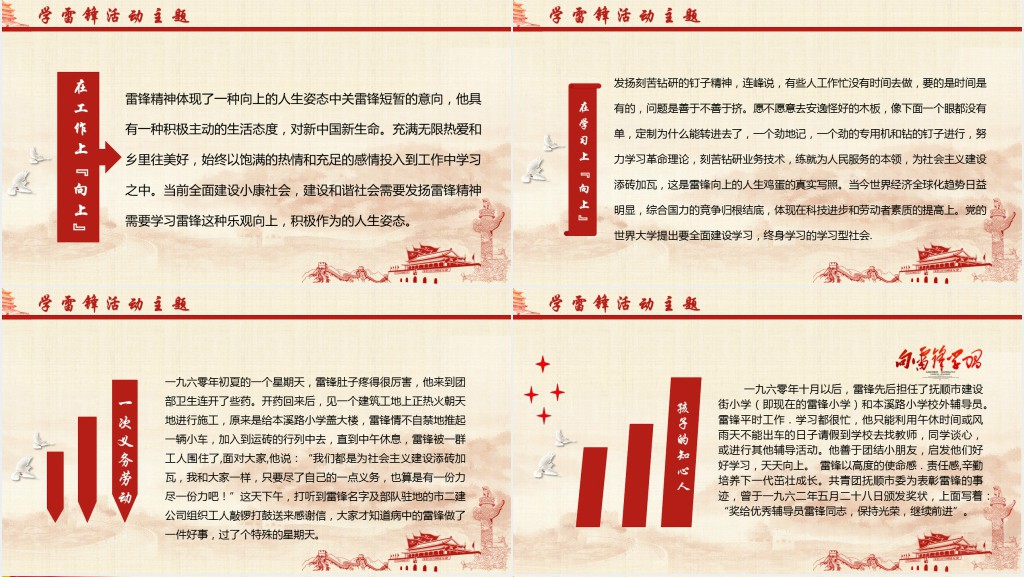 党政风学习雷锋志愿服务活动PPT模板