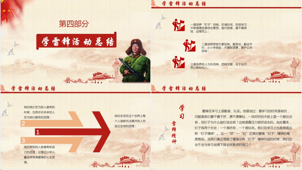 党政风学习雷锋志愿服务活动PPT模板