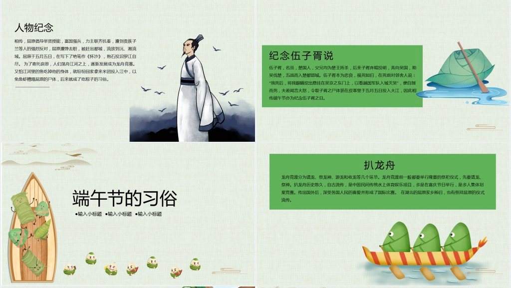 小学生端午节认识介绍PPT模板