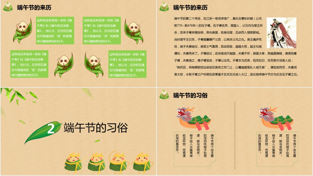 端午节的风俗习俗介绍PPT模板 端午节的风俗习俗介绍PPT模板