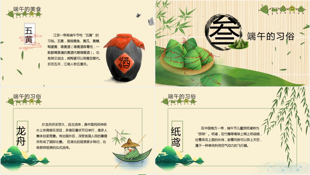 详细介绍传统节日端午节PPT模板 详细介绍传统节日端午节PPT模板