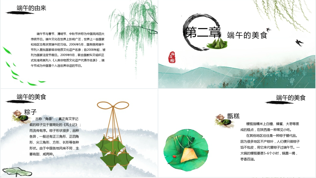 传统节日端午节简单介绍PPT模板