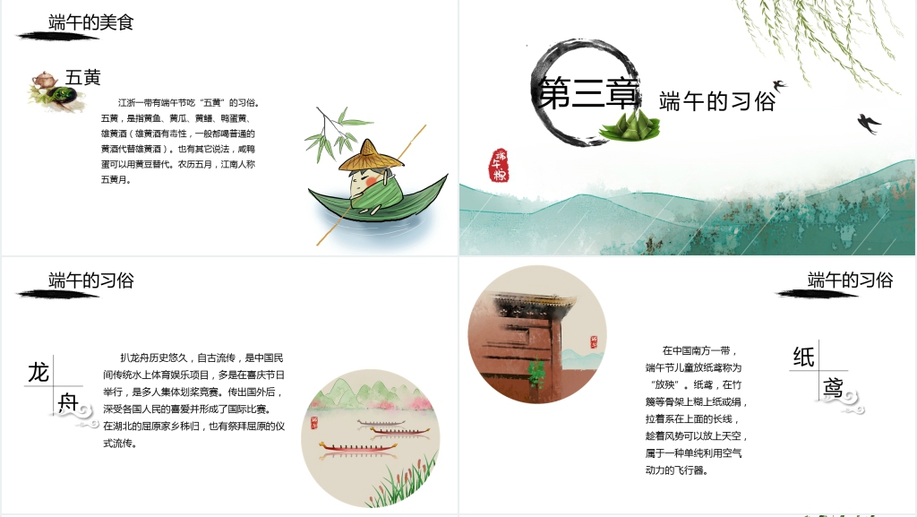 传统节日端午节简单介绍PPT模板